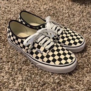 Checkered Lace Up Vans W 9.5